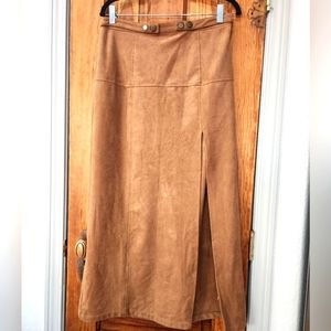 Anthopologie faux suede maxi skirt, size 14, excellent condition